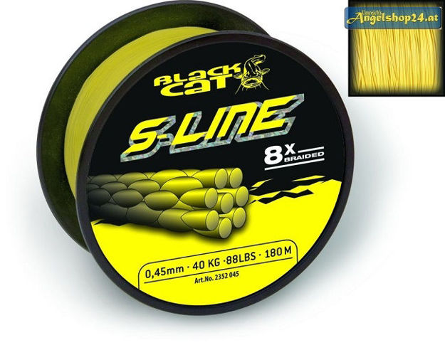 Bild von Black Cat S-Line Ø0,38mm 250m 40kg gelb                                                   