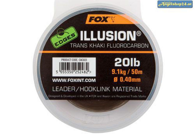 Bild von Edges Illusion Flurocarbon Leader x 50m 0.50mm / 3 0lb / 13.64kg - trans khaki