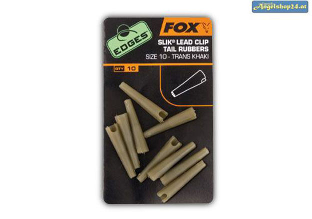 Bild von Edges Size 10 Slik Lead Clip Tail Rubber - trans k haki