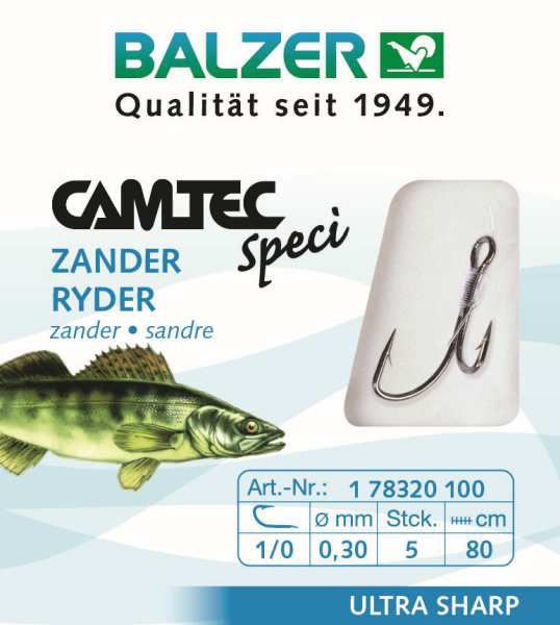 Bild von Balzer Camtec Zander Ryderhaken brüniert 80cm