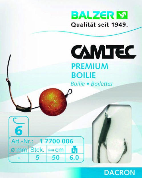 Bild von Balzer Camtec Premium Boilie schwarz geflochten 50cm