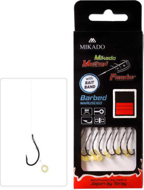 Bild von MIKADO METHOD FEEDER RIG 10 cm W/BAIT BAND - barbed