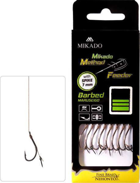Bild von METHOD FEEDER RIG 10 cm W/SPIKE - barbed hook: 12  / braid: 0.12 mm - pcs.8