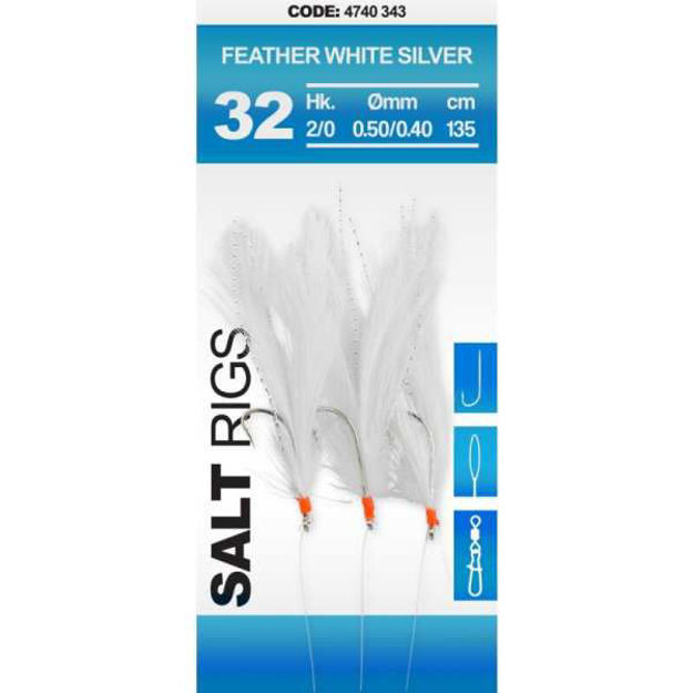 Bild von 32 SALT RIG FEATHER WHITE SILVER #4 6H   