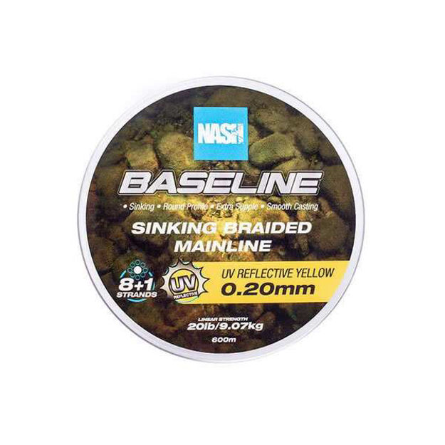 Bild von Baseline Sinking Braid UV Yello 20lb/0.28mm 600m 