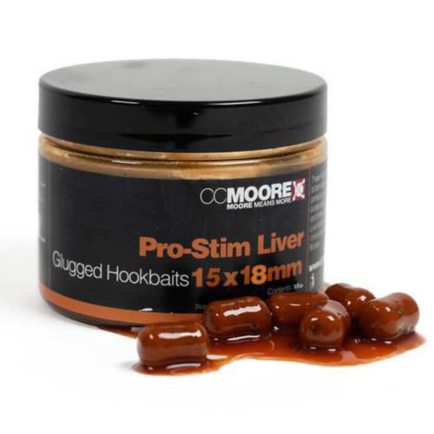 Bild von Pro-Stim Liver Glugged Hookbaits 15X18mm (35) 