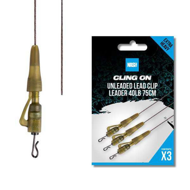 Bild von Cling-On Unleaded Lead Clip Leader 40Lb 75cm 