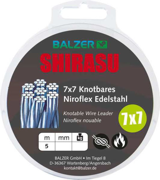 Bild von Balzer Shirasu 7*7 Stahlvorfach knotbar Niroflex 5m