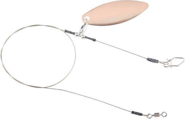 Bild von 7x7 Hechtvorfach mit Spinnerblatt, 13kg, kupfer 