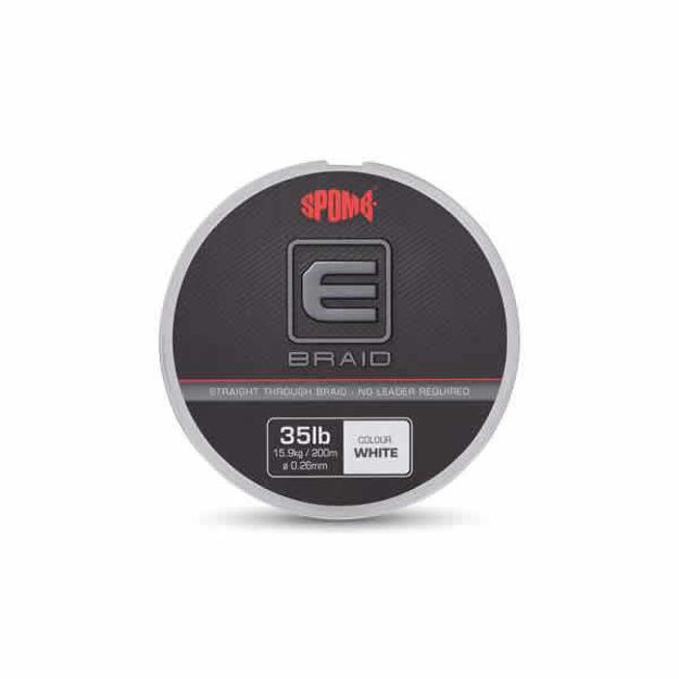 Bild von Spomb E Braid 200m 15,9kg 35lb WHITE 0.26mm 